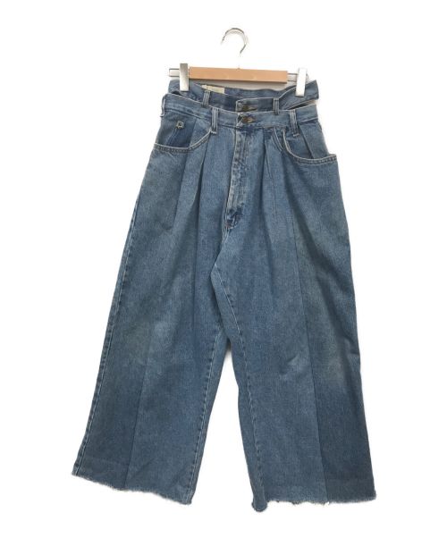 77circa（ナナナナサーカ）77circa (ナナナナサーカ) Curensology (カレンソロジー) double west belt buggy denim pants インディゴ サイズ:表記無しの古着・服飾アイテム