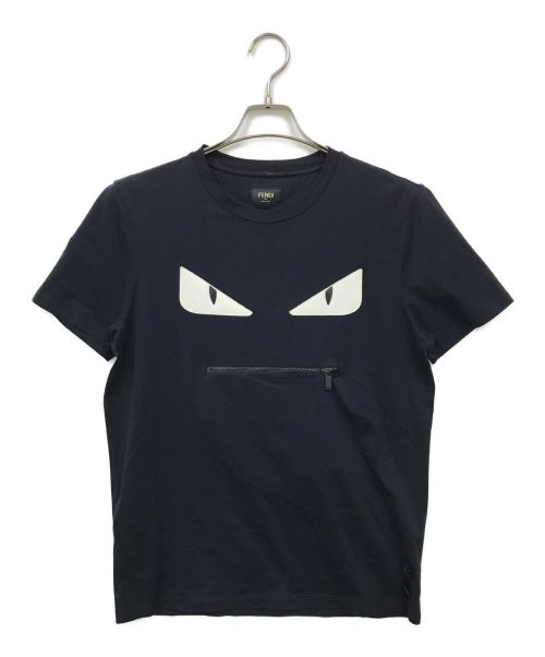 FENDI（フェンディ）FENDI (フェンディ) バグズアイ ジップTシャツ ネイビー サイズ:Sの古着・服飾アイテム