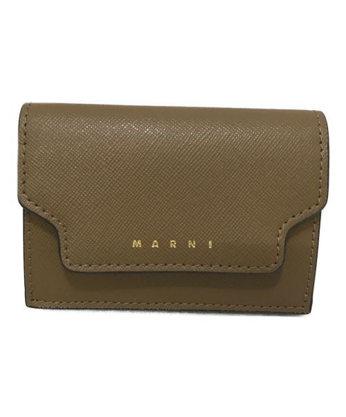 MARNI（マルニ）MARNI (マルニ) トリフォールドウォレット ベージュの古着・服飾アイテム