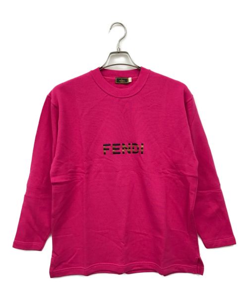 FENDI（フェンディ）FENDI (フェンディ) ロゴスウェット ピンク サイズ:Lの古着・服飾アイテム