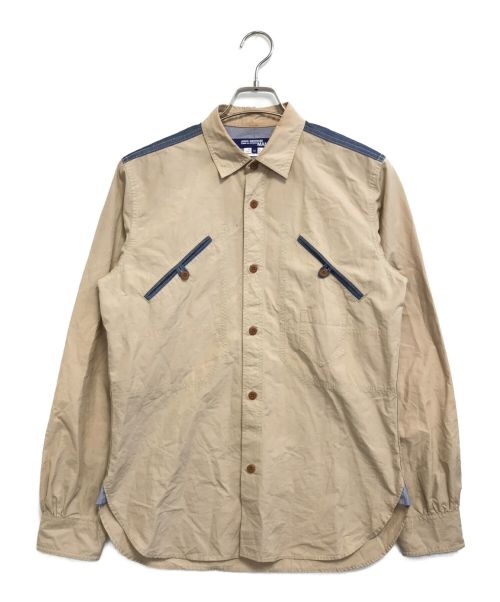 COMME des GARCONS JUNYA WATANABE MAN（コム デ ギャルソン ジュンヤ ワタナベ マン）COMME des GARCONS JUNYA WATANABE MAN (コム デ ギャルソン ジュンヤ ワタナベ マン) エルボーパッチシャツ ベージュ サイズ:Mの古着・服飾アイテム