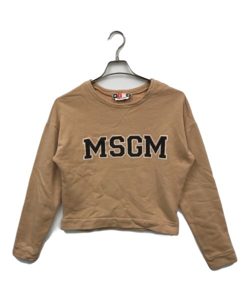 MSGM（エムエスジーエム）MSGM (エムエスジーエム) クロップドロゴスウェット ベージュ サイズ:XSの古着・服飾アイテム