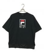 N°21×FILAヌメロヴェントゥーノ×フィラ）の古着「コラボプリントTシャツ」｜ブラック