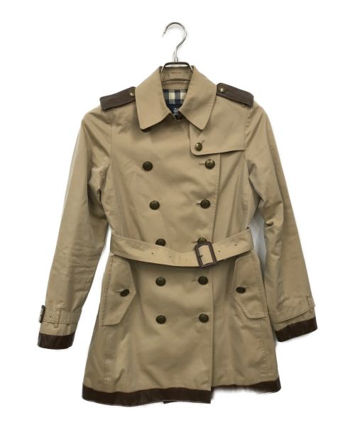 BURBERRY LONDON（バーバリーロンドン）BURBERRY LONDON (バーバリー ロンドン) レザー切替トレンチコート ベージュ サイズ:38の古着・服飾アイテム