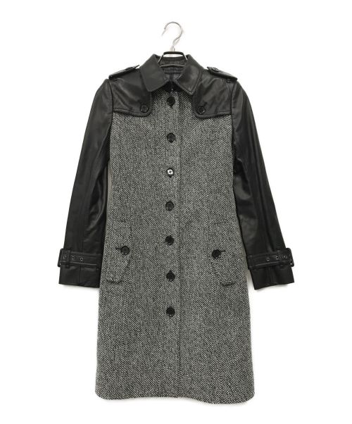 BURBERRY LONDON（バーバリーロンドン）BURBERRY LONDON (バーバリー ロンドン) レザー切替トレンチコート グレー サイズ:38の古着・服飾アイテム