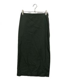 AURALEE（オーラリー）の古着「WASHED FINX TWILL SLIT SKIRT」｜オリーブ