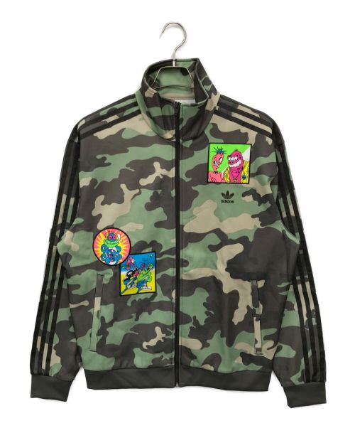 adidas（アディダス）adidas (アディダス) JEREMY SCOTT (ジェレミースコット) カモフラ柄トラックジャケット グリーン サイズ:XOの古着・服飾アイテム