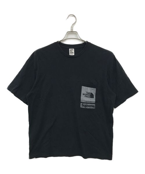 THE NORTH FACE（ザ ノース フェイス）THE NORTH FACE (ザ ノース フェイス) SUPREME (シュプリーム) Printed Pocket Tee（プリントポケットTee) ブラック サイズ:M/Mの古着・服飾アイテム