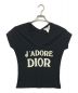 Christian Dior（クリスチャン ディオール）の古着「J'DORE DIOR Vネック Tシャツ（ジャドール ディオール ブイネック ティーシャツ）」｜ブラック