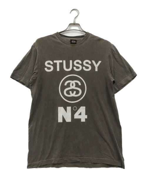 stussy（ステューシー）stussy (ステューシー) ロゴプリントTシャツ ブラウン サイズ:Mの古着・服飾アイテム