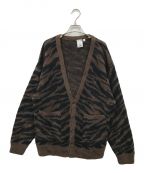 X-GIRLエックスガール）の古着「ZEBRA PATTERN OVERSIZED KNIT CARDIGAN」｜ブラウン