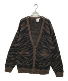 X-GIRL（エックスガール）の古着「ZEBRA PATTERN OVERSIZED KNIT CARDIGAN」｜ブラウン