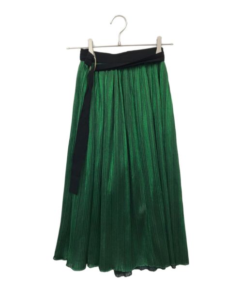 beautiful people（ビューティフルピープル）beautiful people (ビューティフルピープル) metalic jersey pleats wrap skirt（メタリックジャージープリーツラップスカート） グリーン サイズ:34の古着・服飾アイテム