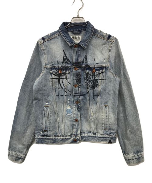 SCOTCH & SODA（スコッチアンドソーダ）SCOTCH & SODA (スコッチアンドソーダ) ダメージデニムジャケット スカイブルー サイズ:Mの古着・服飾アイテム