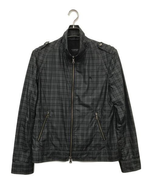 BURBERRY BLACK LABEL（バーバリーブラックレーベル）BURBERRY BLACK LABEL (バーバリーブラックレーベル) チェックブルゾン ブラック サイズ:Lの古着・服飾アイテム