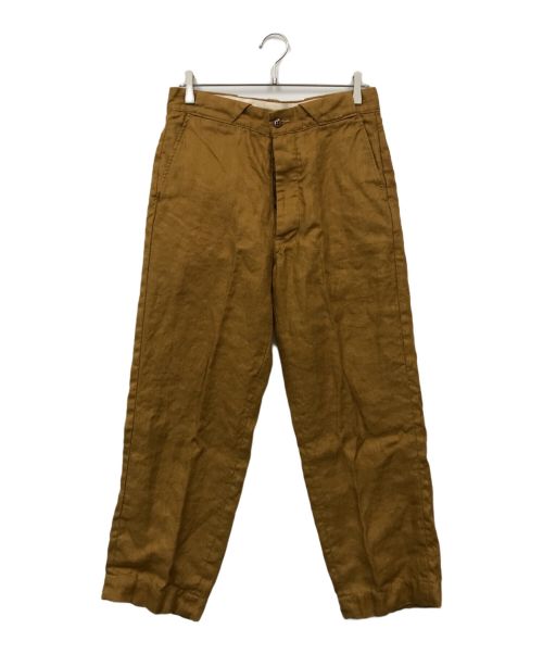 CUSHMAN（クッシュマン）CUSHMAN (クッシュマン) LINEN HERRINGBONE TUNNEL LOOP TROUSERS ブラウン サイズ:32×34の古着・服飾アイテム