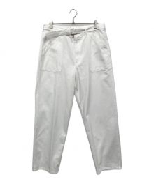 AURALEE（オーラリー）の古着「HARD TWIST FINX HEAVY CHINO BELTED PANTS」｜ネイビー