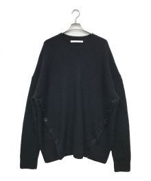 JOHN LAWRENCE SULLIVAN（ジョンローレンスサリバン）の古着「FRONT SIDE BUTTONED CN SWEATER」｜ブラック