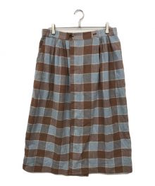 HOMELESS TAILOR（ホームレステイラー）の古着「CHECK WRAP SKIRT（チェックラップスカート）」｜スカイブルー