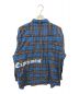 uniform experiment (ユニフォームエクスペリメント) FLANNEL CHECK GOTHIC LOGO BAGGY SHIRT ブルー サイズ:- 未使用品：13000円