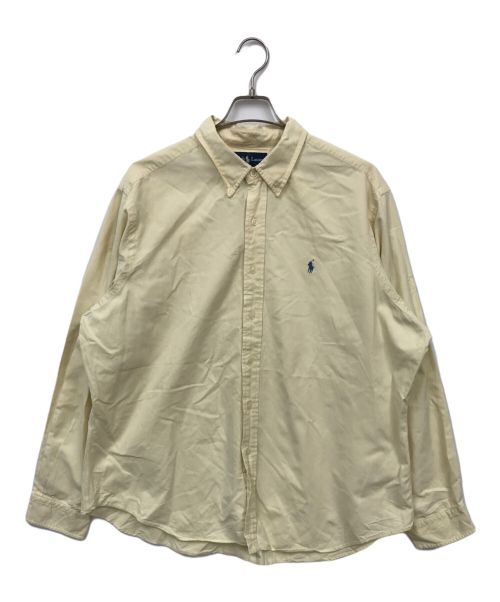 RALPH LAUREN（ラルフローレン）RALPH LAUREN (ラルフローレン) シルク混長袖シャツ イエロー サイズ:XXLの古着・服飾アイテム