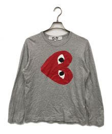 PLAY COMME des GARCONS（プレイ コムデギャルソン）の古着「Red Heart Long-Sleeve（レッドハートロングスリーブ）」｜グレー