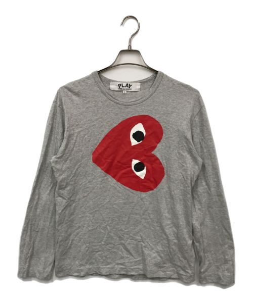 PLAY COMME des GARCONS（プレイ コムデギャルソン）PLAY COMME des GARCONS (プレイ コムデギャルソン) Red Heart Long-Sleeve（レッドハートロングスリーブ） グレー サイズ:Lの古着・服飾アイテム