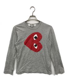 PLAY COMME des GARCONS（プレイ コムデギャルソン）の古着「Red Heart Long-Sleeve（レッドハートロングスリーブ）」｜グレー