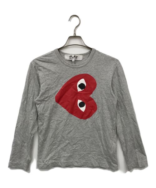 PLAY COMME des GARCONS（プレイ コムデギャルソン）PLAY COMME des GARCONS (プレイ コムデギャルソン) Red Heart Long-Sleeve（レッドハートロングスリーブ） グレー サイズ:Sの古着・服飾アイテム