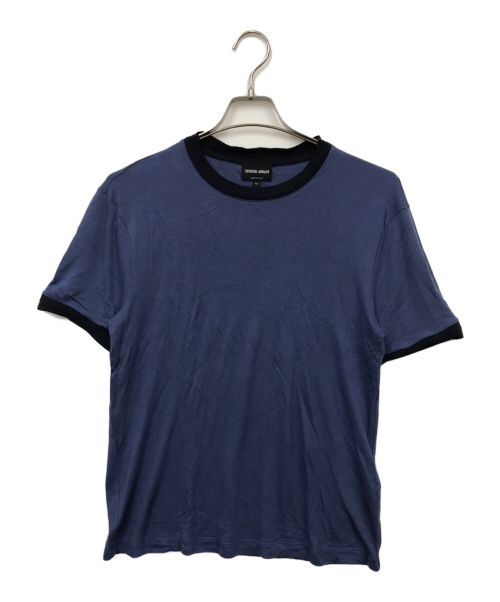 GIORGIO ARMANI（ジョルジョアルマーニ）GIORGIO ARMANI (ジョルジョアルマーニ) リンガーTシャツ ネイビー サイズ:52の古着・服飾アイテム