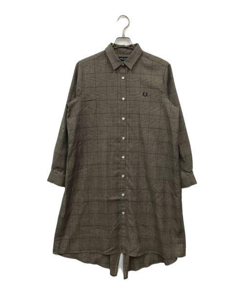 FRED PERRY（フレッドペリー）FRED PERRY (フレッドペリー) SHIRT DRESS（シャツドレス） ブラウン サイズ:36の古着・服飾アイテム