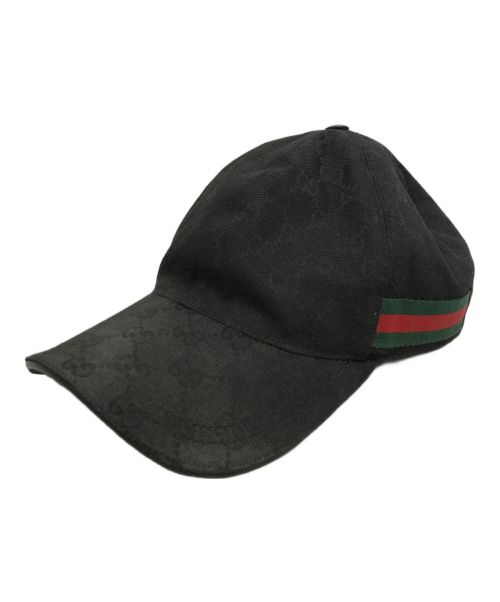 GUCCI（グッチ）GUCCI (グッチ) オリジナルGGキャンバス ベースボール キャップ ブラック サイズ:XLの古着・服飾アイテム