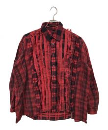 Rebuild by Needles（リビルドバイニードルス）の古着「Flannel Shirt Ribbon Wide Shirt」｜レッド