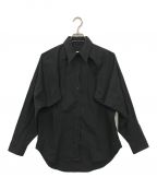 MM6 Maison Margielaエムエムシックス メゾンマルジェラ）の古着「Black poplin shirt」｜ブラック