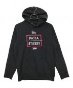 stussy×Pattaステューシー×パタ）の古着「パーカー」｜ブラック