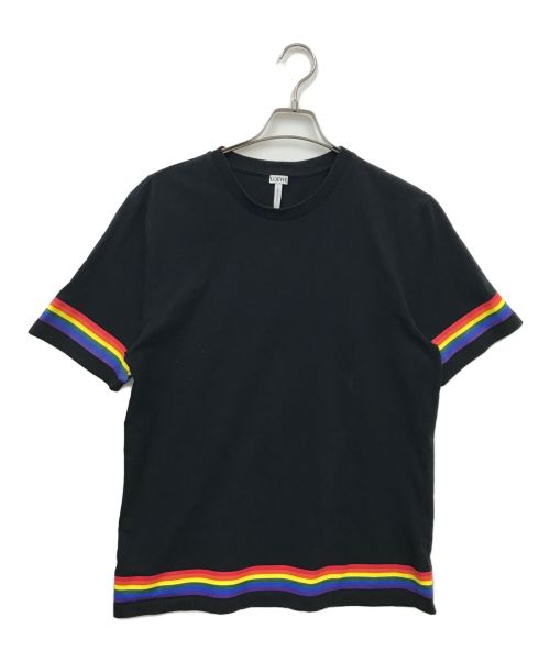 LOEWE（ロエベ）LOEWE (ロエベ) レインボーロゴTシャツ ブラック サイズ:Ｍの古着・服飾アイテム