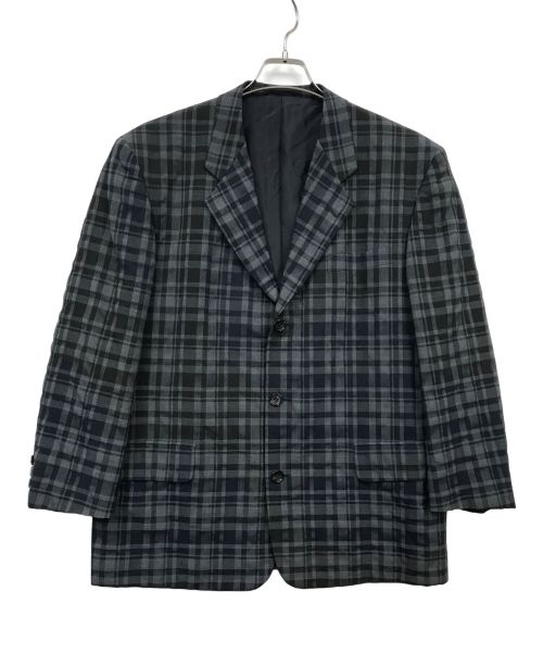 COMME des GARCONS HOMME（コムデギャルソン オム）COMME des GARCONS HOMME (コムデギャルソン オム) バイカラーチェックテーラードジャケット グリーン サイズ:Mの古着・服飾アイテム