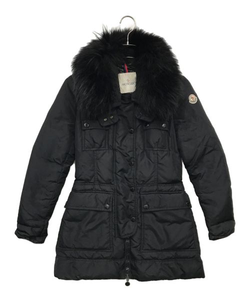 MONCLER（モンクレール）MONCLER (モンクレール) ファー付きダウンコート ブラック サイズ:０の古着・服飾アイテム