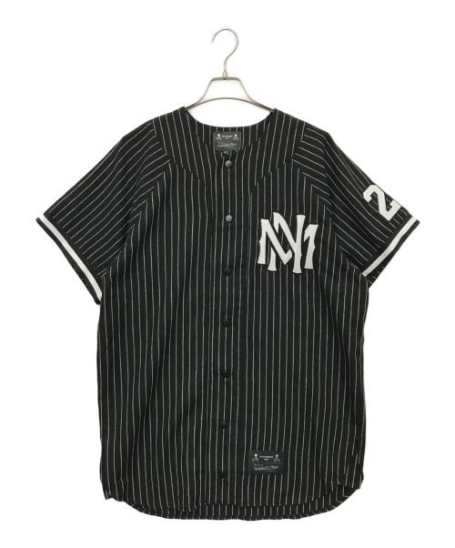 MITCHELL & NESS（ミッチェルアンドネス）MITCHELL & NESS (ミッチェルアンドネス) MASTERMIND WORLD AUTHENTIC WOOL JERSEY ベースボールシャツ ブラック サイズ:XL 未使用品の古着・服飾アイテム