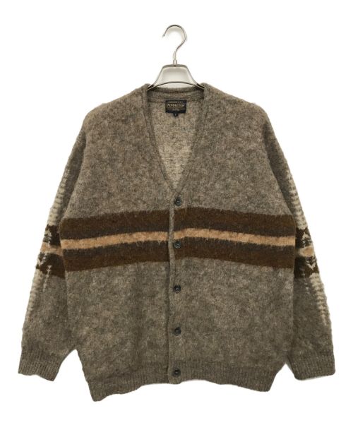 PENDLETON（ペンドルトン）PENDLETON (ペンドルトン) Vネックカーディガン ブラウン サイズ:Lの古着・服飾アイテム