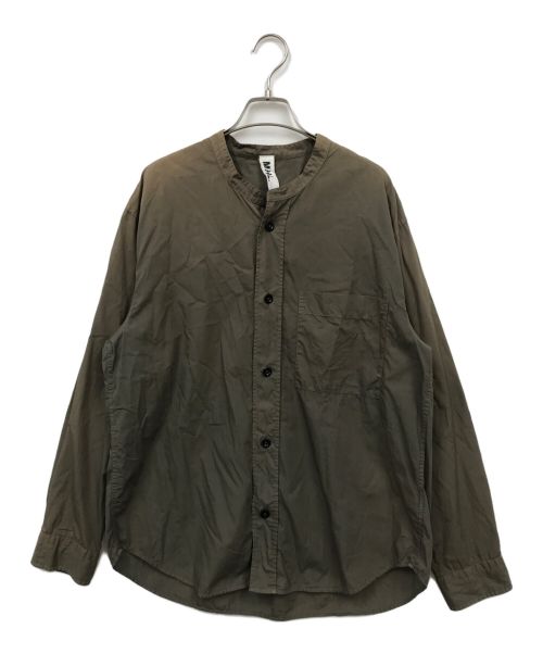 MHL（エムエイチエル）MHL (エムエイチエル) ノーカラーシャツ オリーブ サイズ:Lの古着・服飾アイテム