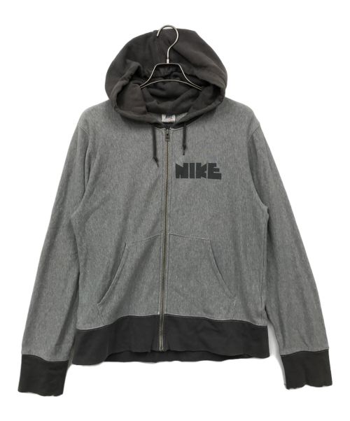 NIKE（ナイキ）NIKE (ナイキ) ダメージ加工ジップパーカー グレー サイズ:Mの古着・服飾アイテム