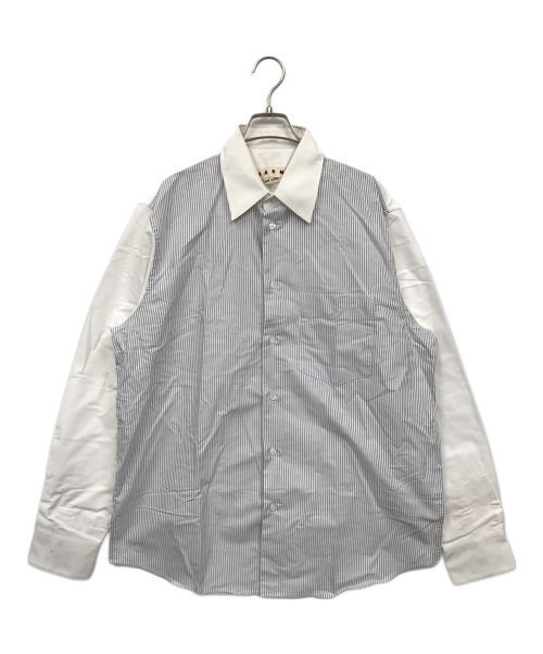 MARNI（マルニ）MARNI (マルニ) ストライプ切替シャツ ホワイト サイズ:50の古着・服飾アイテム