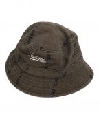 SUPREMEシュプリーム）の古着「Logo Stripe Jacquard Denim Crusher Hat」｜ブラウン