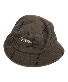 SUPREME（シュプリーム）の古着「Logo Stripe Jacquard Denim Crusher Hat」｜ブラウン