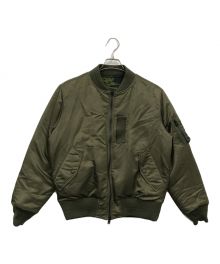 WHITE MOUNTAINEERING（ホワイトマウンテ二アニング）の古着「カモプリントリバーシブルMA-1」｜オリーブ