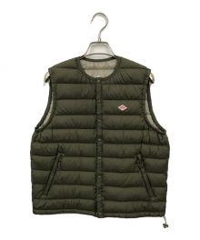 DANTON（ダントン）の古着「NYLON TAFFETA INNER DOWN CREWNECK VEST」｜グリーン