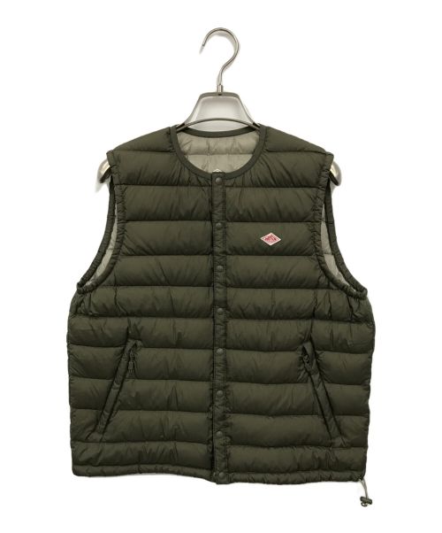 DANTON（ダントン）DANTON (ダントン) NYLON TAFFETA INNER DOWN CREWNECK VEST グリーン サイズ:Mの古着・服飾アイテム