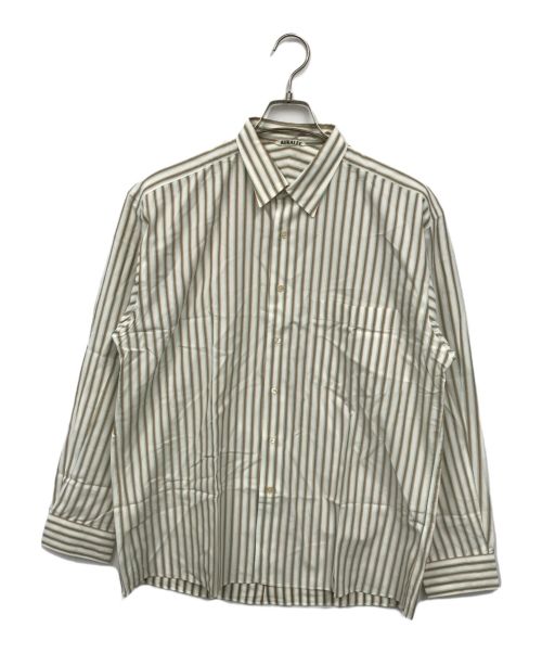 AURALEE（オーラリー）AURALEE (オーラリー) WASHED FINX TWILL STRIPE SHIRTS ホワイト サイズ:4の古着・服飾アイテム