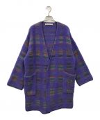 GREED Internationalグリードインターナショナル）の古着「Boa Check Sweater Jacket」｜パープル